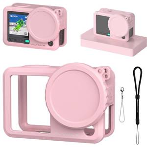 lot 20093 image: Honlyn Protective Case for DJI Osmo Action 6,Silicone Case Lens Cover for DJI Osmo Action 6,with Lanyard (Pink)