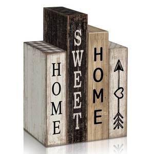 lot 20118 image: Lineshading 4 Pcs Farmhouse Table Decor Wooden Books Home Sweet Home Tiered Tray Decor Rustic Wood Block Sign Housewarming Gifts Neutral Centerpiece Farmhouse Stacked Decoration for Shelf Mantle