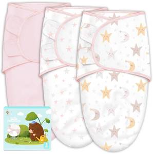 lot 20139 image: Cute Castle 3-Pack Baby Swaddle Sleep Sacks - Newborn Swaddle Sack - Ergonomic Baby Swaddles Blanket Warp for Boys and Girls - Baby Essentials (0-3 Months - Pink, Moon, Stars)