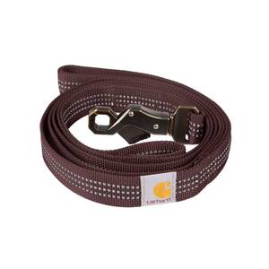 lot 20161 image: Carhartt Dual Handle Dog Leash, Durable Nylon Webbing Fabric WSecure Metal Trigger Claw Clasp, Deep Wine, Large