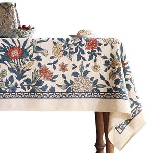 lot 20169 image: patdrea Designer Small Blue Tablecloth for Square Table,Vintage Linen with Leaves and Floral Pattern Tablecloths,Farmhouse Decor Cover for Kitchen Dining,Christmas,Thanksgiving,55inx55in-Ivar a