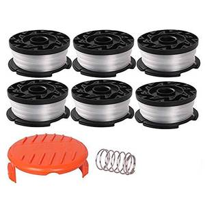 lot 20184 image: THTEN AF-100 String Trimmer Spool Compatible with Black and Decker GH600 GH900 LST201 LSTE525 BESTA510 30ft 0.065in Refills Line AFS Weed Eater Edger with RC-100-P Spool Cap Covers 62