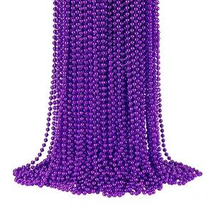 lot 20187 image: YAXINRUI 72 PCS Purple Bead Necklace, Purple Mardi Gras Beads, Halloween Necklaces, 33 Inch Round Party Beads for Mardi Gras Christmas Halloween Party Favors Motherfts Day Decor