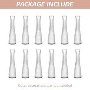 lot 1641 image: Set of 12 Vertical Strip Glass Bud Vases