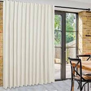 lot 2113 image: Ivory Patio Sliding Door Curtain Panel 100x108 Inches