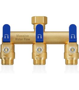 lot 2114 image: Golden massive water flow three-prong pipe