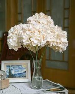lot 2179 image: DuHouse Artificial Hydrangea Flowers Pack of 6 Champagne