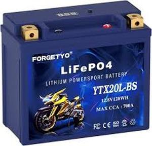 lot 4046 image: Forgetyo LiFePO4 Lithium Powersport Battery YTX20L-BS 12.8V 700CCA