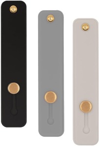 lot 6125 image: Phone Loop Grip Finger Strap 3-Pack Off-White Light Gray Dark Gray