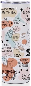 lot 12319 image: Positive Affirmations Insulated Tumbler with Lid