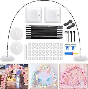 lot 13648 image: Chamvis Balloon Arch Kit, Adjustable Balloon Arch Stand Frame Garland Stand Wedding Baby Shower Birthday Photo Backdrop