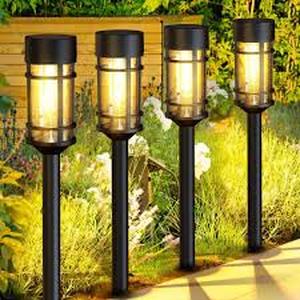 lot 13677 image: Solar Pathway Lights Set 8 Pack