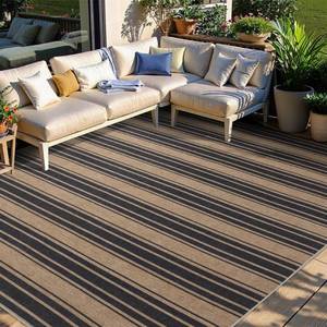 lot 1710 image: Striped Easy Jute Rug 6x9 Outdoor Rug Large Washable Rugs for Living Room Bedroom Non Slip Neutral Farmhouse Indoor Outdoor Carpet for Backyard Patio Office