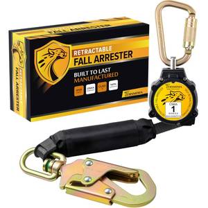 lot 1711 image: TRSMIMA Retractable Lanyard Fall Protection 6FT Webbing Self Retracting SRL Fall Arrest for Safety Harness Construction Workers