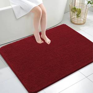 lot 1716 image: OLANLY Large Bathroom Rugs 47x32, Extra Soft Absorbent Chenille Bath Rugs, Rubber Backing Quick Dry, Machine Washable Bath Mats for Bathroom Floor, Tub and Shower, Home Decor Accessories, Red