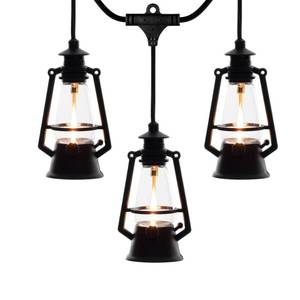 lot 1735 image: Festive Living 10 Light LED Flicker Flame Plastic Oil Lamp String Set, 20ft Black Wire � IndoorOutdoor Vintage Flame Effect