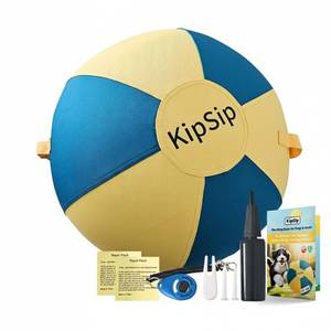 lot 1737 image: KipSip Herding Ball for Dogs � 18in Dog Training Ball with Handles for Medium and Large Breeds � Non-Chew Interactive Toy for Aussies, Heelers and Collies � Outdoor Exercise and Mental Stimulation Toy