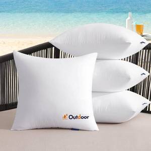 lot 1770 image: MIULEE Outdoor Pillows Set of 4 18x18 Waterproof Throw Pillow Inserts, Decorative Water Resistant Pillow Cushion for Patio and Garden
