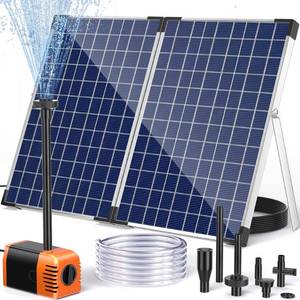 lot 1785 image: POPOSOAP Solar Fountain Pump Outdoor, 35W Solar Powered Water Pond Pump with 480GPH Adjustable Flow Rate for Garden Pond Fish Waterfall Hydroponics Pool