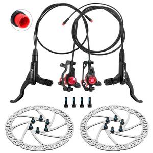 lot 1802 image: Z00M HB875E Ebike Hydraulic Disc Brake Set, Electric Power-Off Hydraulic Brake Set with 160mm Rotors, Pre-Bled with Mineral Oil Brakes Kit for eBike, Mountain Bike, Road Bike