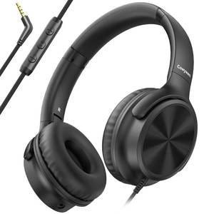 lot 2260 image: Cowyawn Over Ear Headphones Wired, 3.5mm Foldable Wired Headphones with Microphone, Volume Control, HD Stereo Sound, Lightweight Headphones for AdultTeensChromebooksLaptopComputerTablets, Black