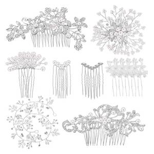 lot 2273 image: Maitys 44 Pieces Wedding Hair Accessories Faux Pearl Crystal Comb Clips U-shaped Flower Rhinestone Silver Pearl Hair Pieces for Prom Bride Bridesmaid (Classic Style)