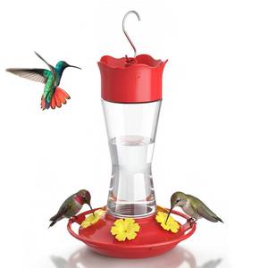 lot 2286 image: Kingsyard Glass Hummingbird Feeder for Outdoors Hanging, 10 oz Leak-Proof Humming Bird Feeders with Ant Moat and Bee Proof Feeding Ports, Hummingbird Gift for Bird Lovers (Clear)