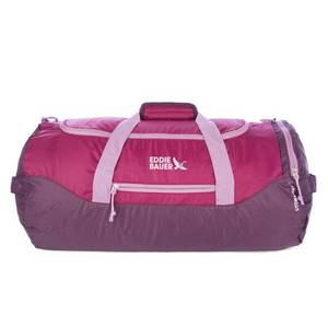 lot 2289 image: Eddie Bauer Stowaway Packable Duffel Bag Travel  Foldable  Lightweight  Durable  Ripstop Polyester  23in Length  45L Capacity - Port Red