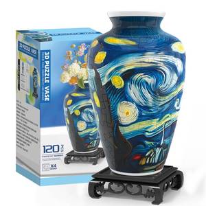 lot 2298 image: 3D Puzzles Vase for Adults, Crafts for Adults, 120 Pieces Plastic DIY Unique Flower Vase with LED Light, House Warming Gift Birthday Gifts for Flower Arrangements and Home Decoration, for Mom