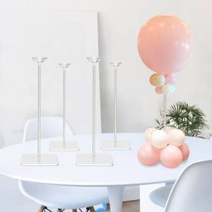 lot 2319 image: TEKXYZ 15.75 Inch Height Clear Acrylic Balloon Stand for Table Centerpiece Decoration, Set of 4
