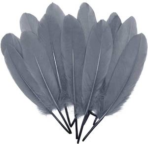 lot 2322 image: 100PCS Gray Goose Feathers 6-8Inch for Crafts Cosplay Clothing Accessories Dream Catchers Wedding Party Decorations