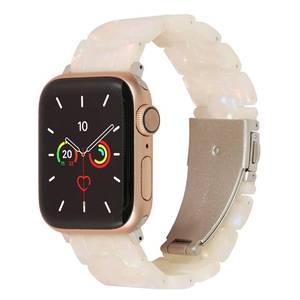 lot 2338 image: MAIRUI Resin Watch Band Compatible with Apple Watch for Women Men 41mm40mm38mm Series 9876 SE Slim Bands Strap Bracelet Wristband for iWatch 54321UltraUltra 2(Iridescent Creamy White)