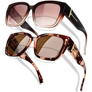 lot 2351 image: KANASTAL Over Glasses Sunglasses Women Men Polarized and UV400 Protection Oversized Fit Over Sun Glasses Fashion Wrap Around Brown Lens Shades