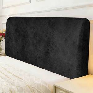 lot 2366 image: ANARACHON Leather Look Bed Headboard Cover, Stretch Soft Bed Headboard Slipcover Retro Dustproof Protector Cover for Bedroom Decor(Black, Queen59in)