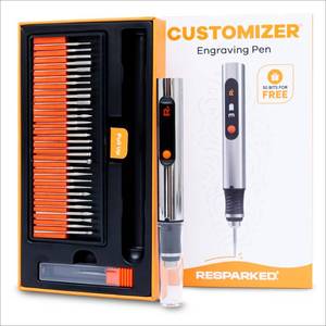 lot 2383 image: Resparked Customizer Engraving Pen Ultimate Cordless Portable Tool for Artists and DIYers - Engrave 50 Surfaces - Beginner Friendly - Rechargeable - Free 30 Bits and Mastery Guide