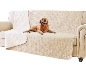 lot 2402 image: Tcksstex Waterproof and Non-Slip Dog Bed Cover and Pet Blanket Sofa Pet Bed Mat car Incontinence Mattress Protectors Furniture Couch Cover for Most Cats Dogs,Pets52x82-Beige