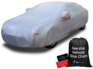 lot 3845 image: EzyShade 10-Layer Car Cover Waterproof All Weather. See Vehicle Size-Chart for Accurate Fit. Outdoor Full Exterior Covers for Automobiles Sedan Hatch SUV Rain Sun Protection. Size A5 (See SizeChart)