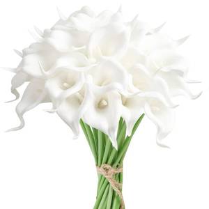 lot 3868 image: IPOPU 24PCS Artificial Flowers Fake Calla Lily Flowers Real Touch Calla Lily Faux Flowers Arrangement Bouquet for Home Garden Office Party Wedding Bouquet Centerpieces Flower Home Decoration (White)