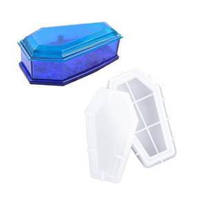 lot 3874 image: JMSWENJUAN Halloween Coffin Mold Resin Craft DIY Handmade Jewelry Making Tools Coffin Box Storage Box Silicone Resin Art Mold Container