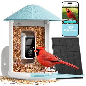 lot 3881 image: NETVUE by Birdfy Smart Bird Feeder with 2K HD AI Camera Solar Powered, Wireless Wildbird Watching, Live StreamandColor Night Vision, Auto-Capture and Notify, Free Cloud Storage(AI by Subscription)