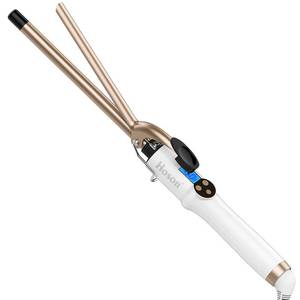 lot 4133 image: Hoson 12 Inch Curling Iron Professional, Ceramic Tourmaline Curl Wand Barrel, Hair Curler Iron for Long and Short Hair,Glove Include, Gold