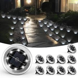 lot 4136 image: SOLPEX Mini Solar Ground Lights, 10 Pack Solar Lights Outdoor Waterproof, Pathway Lights Solar Powered, Solar Garden Light, Landscape Lighting for Yard Driveway Walkway (Cool White)