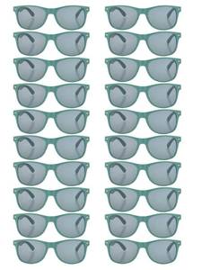 lot 4141 image: QYVEWY 20 Pairs Bulk Sunglasses for Adult Retro 70s 90s Cheap Glasses (Emerald green)