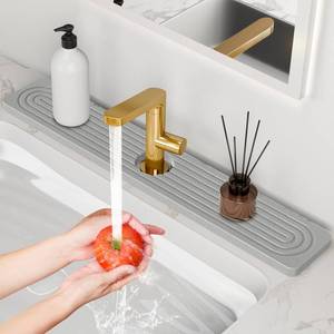 lot 4149 image: 24ftft Longer Stone Faucet Mat for Kitchen Sink Super Absorbent, 30s Quick Drying Water Absorbing Stone Tray for Sink Stone Mat for Kitchen Sink Stone Quick Dry Around Faucet Diatomite Stone Sink Tray