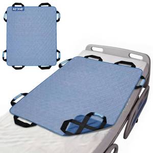 lot 4154 image: CoolShields Positioning Bed Pad with Reinforced Handles, Breathable Surface, 40in x 48in Washable Waterproof Transfer Pad for Turning, Lifting and Repositioning Elderly, Bedridden and Incontinence Patients