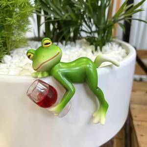 lot 4165 image: Suqorinp Miniature Frog Figurines Plant Decorations for Pots, Funny Frog Garden Decor Outdoor Gifts Women Frog Statue Planter Hugger for Flower,Yard,Lawn Ornament,3.94inx2.12inx3.94