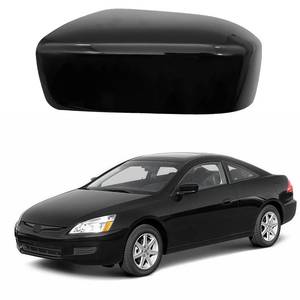 lot 4177 image: Glossy Black Left Driver Side Mirror Cover Cap Housing Replacement for 2003 2004 2005 2006 2007 Honda 7th Accord Sedan without Turn Signal, US Model