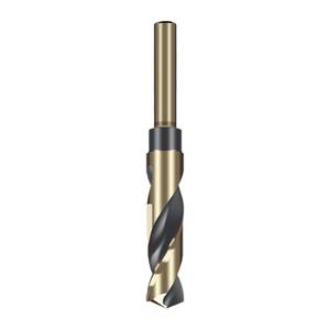 lot 4187 image: Kiyraglo 15mm Reduced Shank Twist Drill Bit Black Nitride and Gold Titanium Coated HSS Drill Bits for Stainless Steel Alloy Metal Plastic Wood - 12 Inch Shank