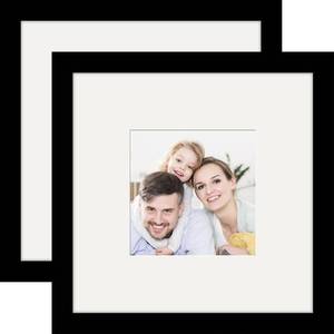lot 4193 image: Picture Frames 8x8 2 Pack Made of Solid Wood Black for Wall Mounting and Tabletop Display