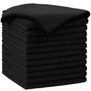 lot 4202 image: AIDEA Microfiber Cleaning Cloth-12PK, Soft Microfiber Towels for Cars, Absorbent Cleaning Rags, Lint-Free Streak-Free Wash Cloths for House, Kitchen, Window(12in.x12in), Black